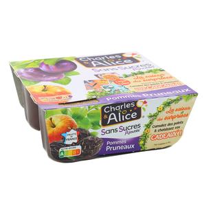 Achat Charles Et Alice Compote Pomme Pruneau Sans Sucre Ajoute 4x100g