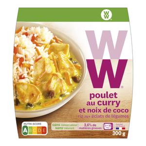 Weight Watchers Poulet Curry Coco Noix de Coco Riz aux Eclats de Légumes,  300g : : Epicerie