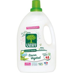 Achat L'arbre Vert Lessive hypoallergénique au savon végétal, 2,025L