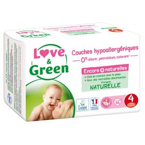 Couches écolabellisées et hypoallergéniques + 16kg T6 x 34 Love & Green  LOVE AND GREEN CO1089 : Boutique tout pour bébé, magasin de puériculture  pas cher à Paris