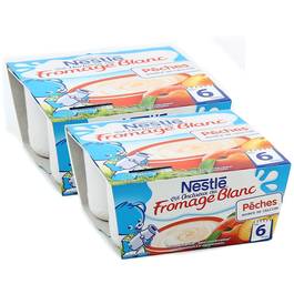 Promotion Nestle Fromage Blanc Peche Des 6 Mois Lot De 2 Paquets De 4x100g