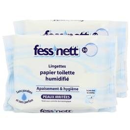 Fess'nett Papier Toilette Humide Sensitive, Le lot de 3 x 50 lingettes