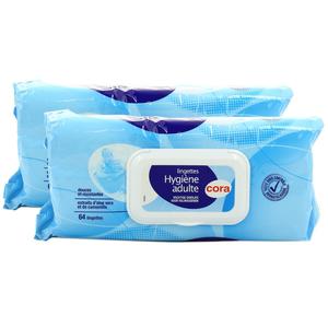Cora Lingettes papier toilette pour adulte à l'extrait d'aloé vera
