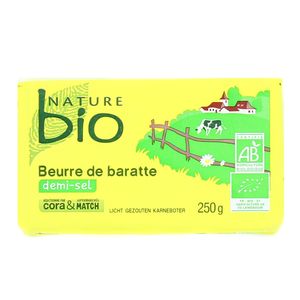 Beurre bio de barate 1/2 sel Beurre bio de barate 1/2 sel,NATURE BIO,250g
