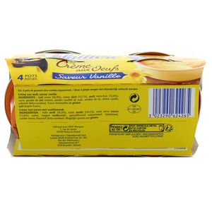 La laitière Crème aux oeufs vanille, 4x100g : houra.fr