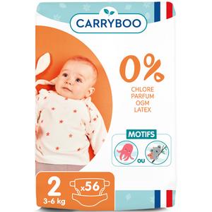 Carryboo Dermo-Sensitives Couches 3-6kg Taille T2 Pièces 56