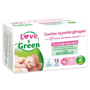 Couches Hypoallergéniques love and green taille 1 (2 à 5 kg) 44