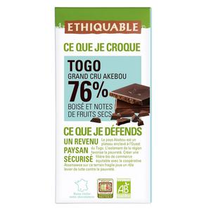 Tablette de chocolat bio noir 74% cacao CARREFOUR BIO