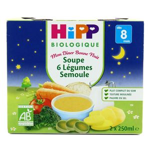 Acheter Promotion Hipp Soupe 6 Legumes Semoule Bio Des 8 Mois 2x250ml