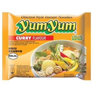 Lot de 30 paquets de soupes de nouilles instantanées Yum Yum saveur curry -  60g