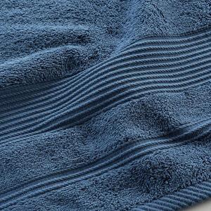 Serviette De Toilette éponge 50x90 Cm - 100% Coton Uni Bleu Nuit - Douce, Absorbante - Lavable à 40°C