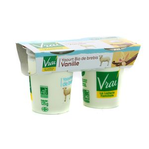 Livraison A Domicile Vrai Yaourt Lait De Brebis Vanille Bio 2x125g