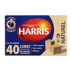 Harris 40 Cubes Allume-Feu Sans Odeur Longue Durée - 40 Cubes
