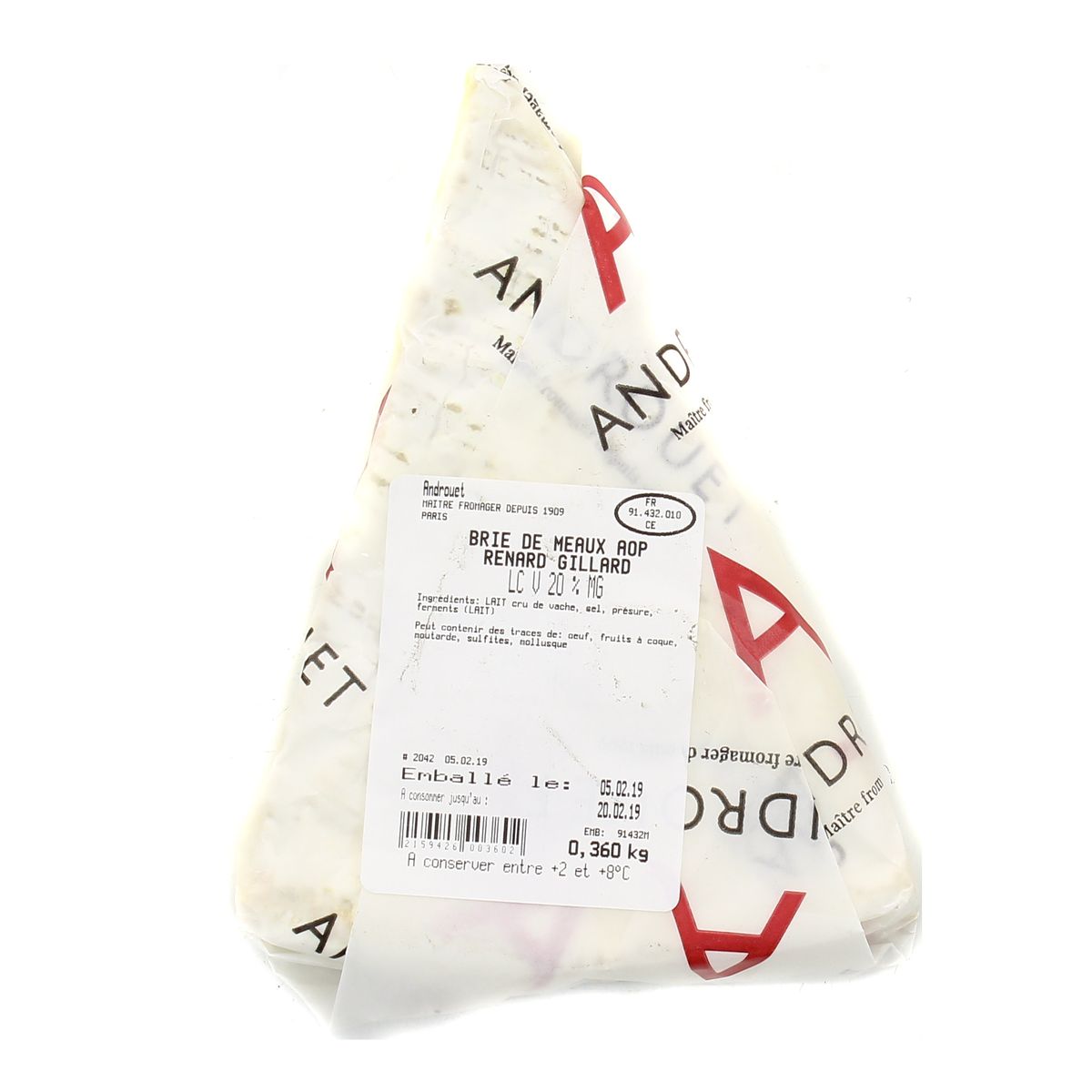 2159394000000 - Androuet, Maître Fromager - Brie de Meaux AOP - Lait de vache cru