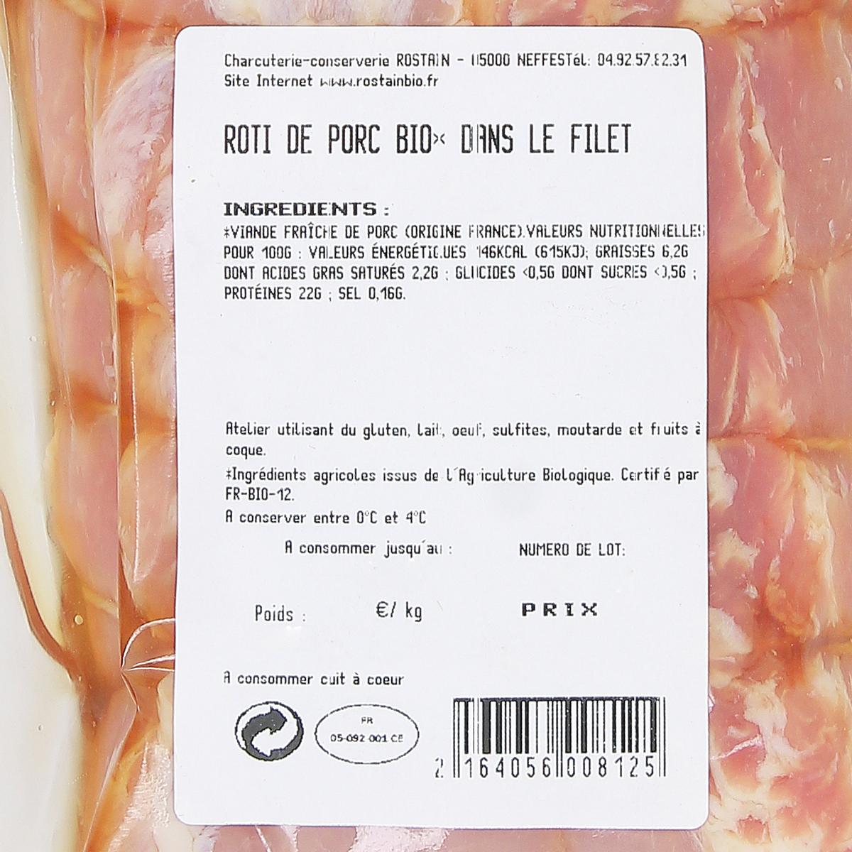 2164056000000 - Rostain - Rôti de Porc Bio dans le Filet
