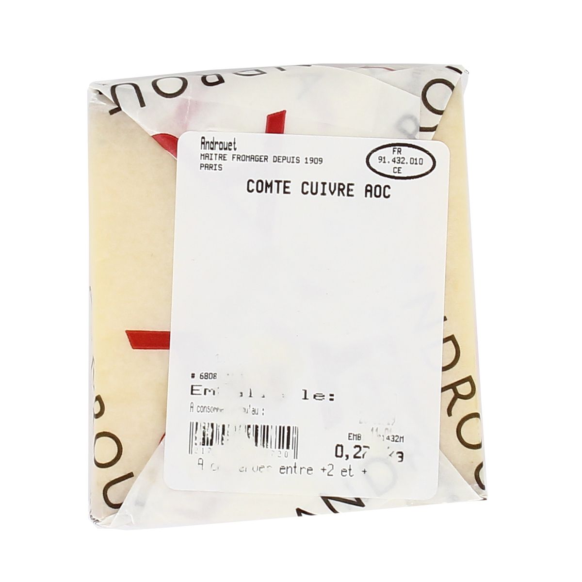 2175011000000 - Androuet, Maître Fromager - Comté 14 à 18 mois d'Affinage AOP - Lait de vache cru