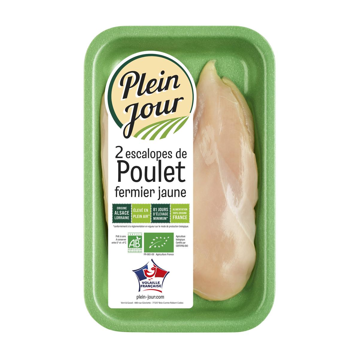 2188051000000 - Plein Jour - Escalopes de Poulet Jaune Bio