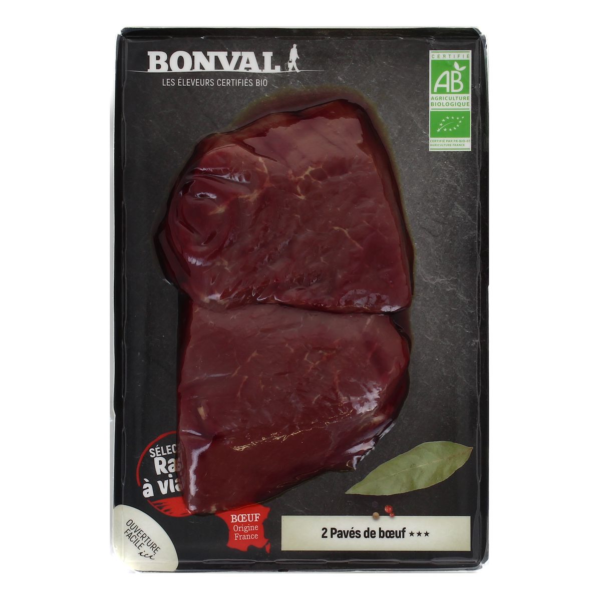 2192836000000 - Bonval - 2 Pavés de boeuf Bio 2x150g