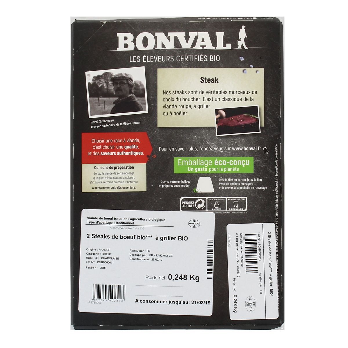2192843000000 - Bonval - Bifteck de Boeuf Bio
