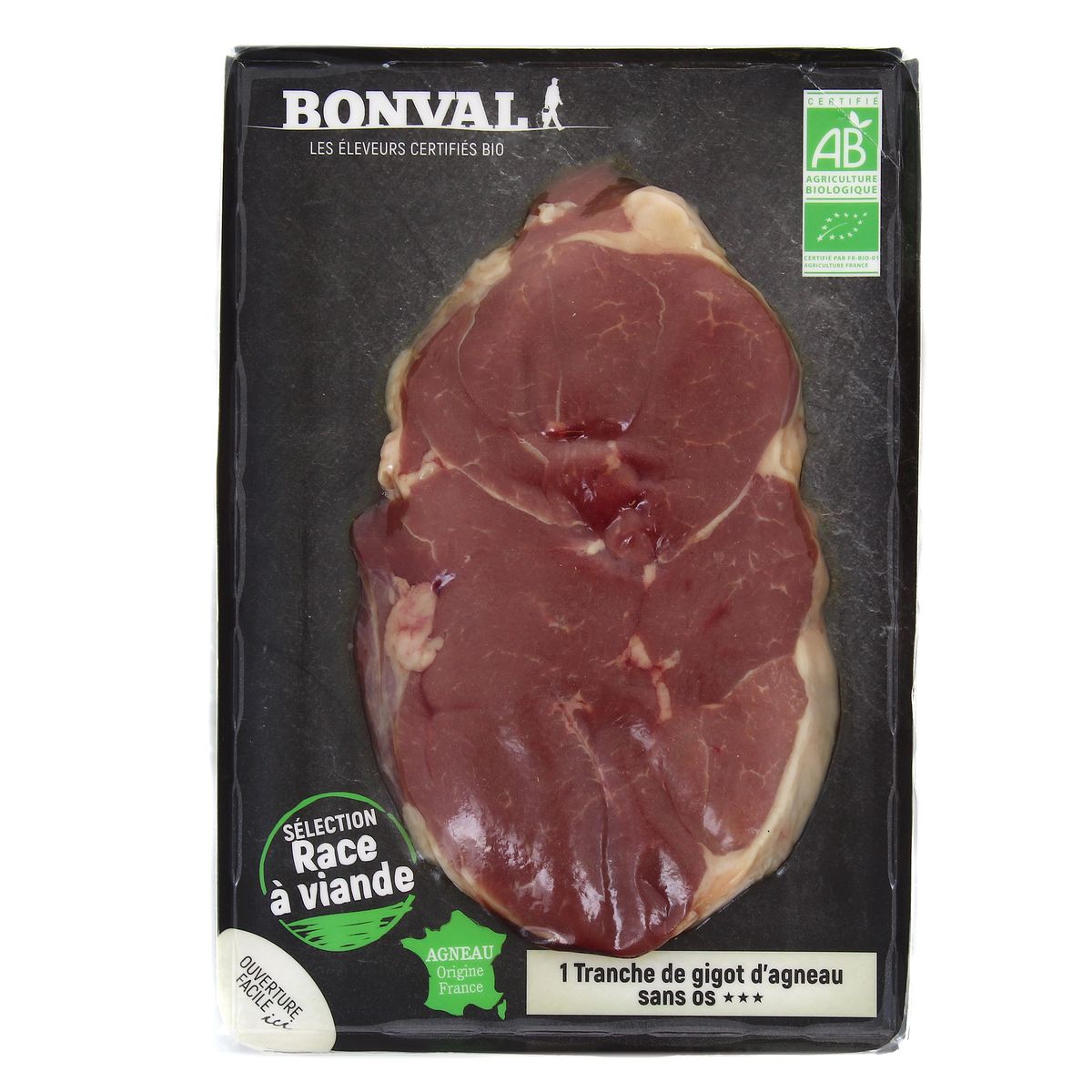 2192868000000 - Bonval - Tranche de Gigot d'Agneau Bio x1