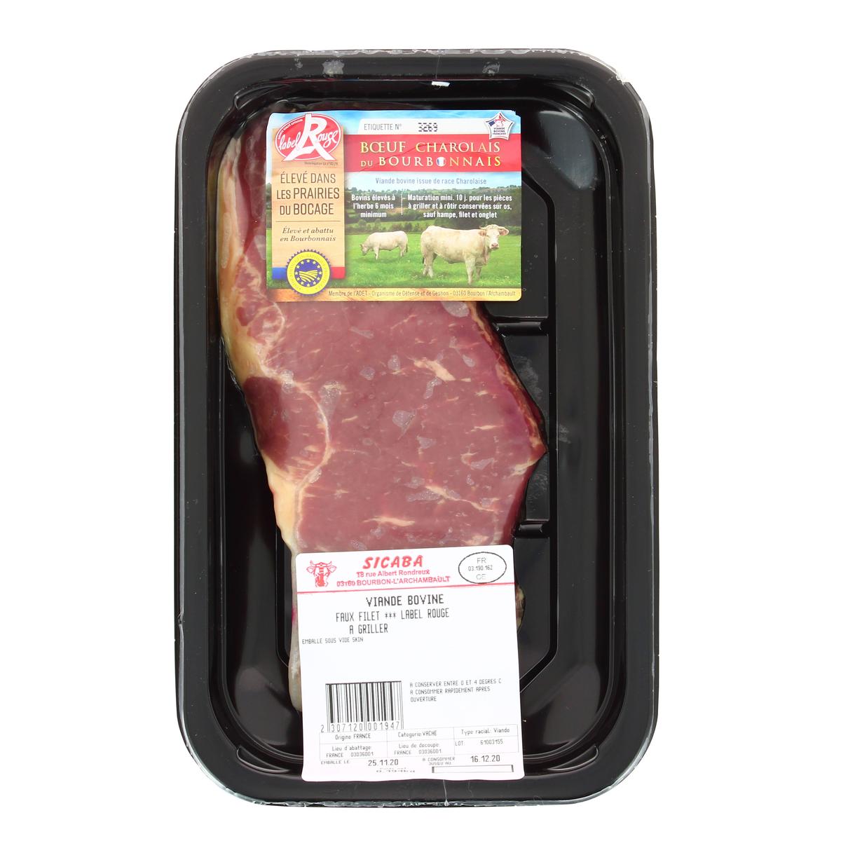 Sicaba Les Viandes Du Bourbonnais Faux Filet Charolais Label Rouge A Griller
