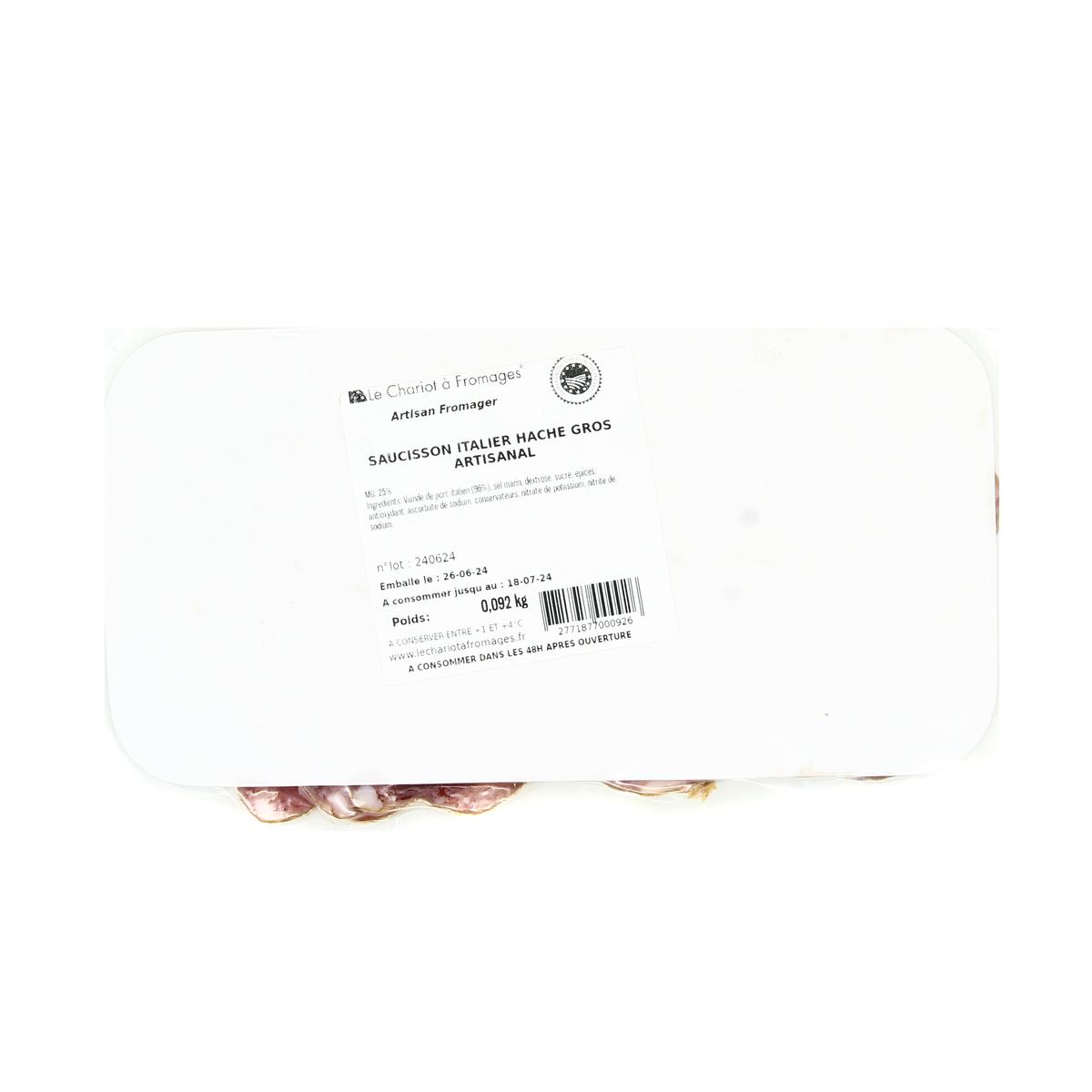 2771877000000 - Le Chariot à fromages, Artisan Fromager - Saucisson Artisanal Italien Haché Gros, tranché