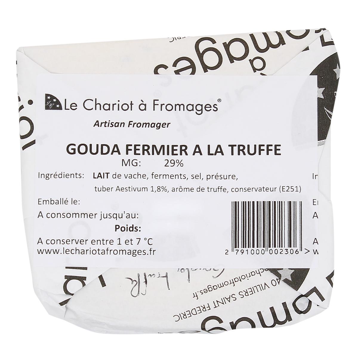 2791000000000 - Le Chariot à fromages, Artisan Fromager - Gouda à la Truffe - Lait de vache pasteurisé