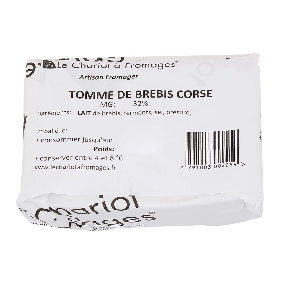 2791003000000 - Le Chariot à fromages, Artisan Fromager - Tomme de Brebis Corse - Lait de brebis pasteurisé