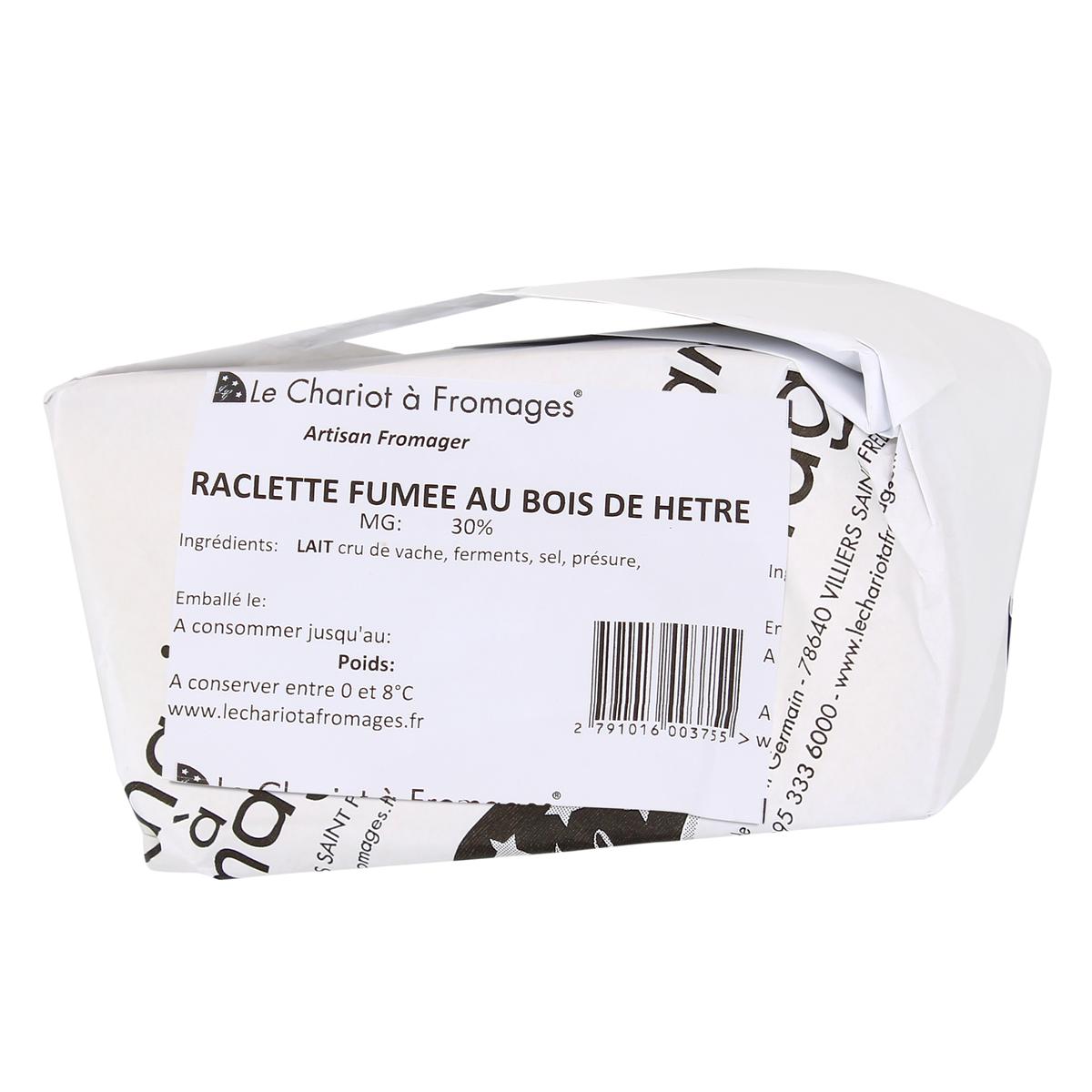 2791016000000 - Le Chariot à fromages, Artisan Fromager - Raclette Fumée au Bois de Hêtre Artisanale tranchée - Lait de vache cru