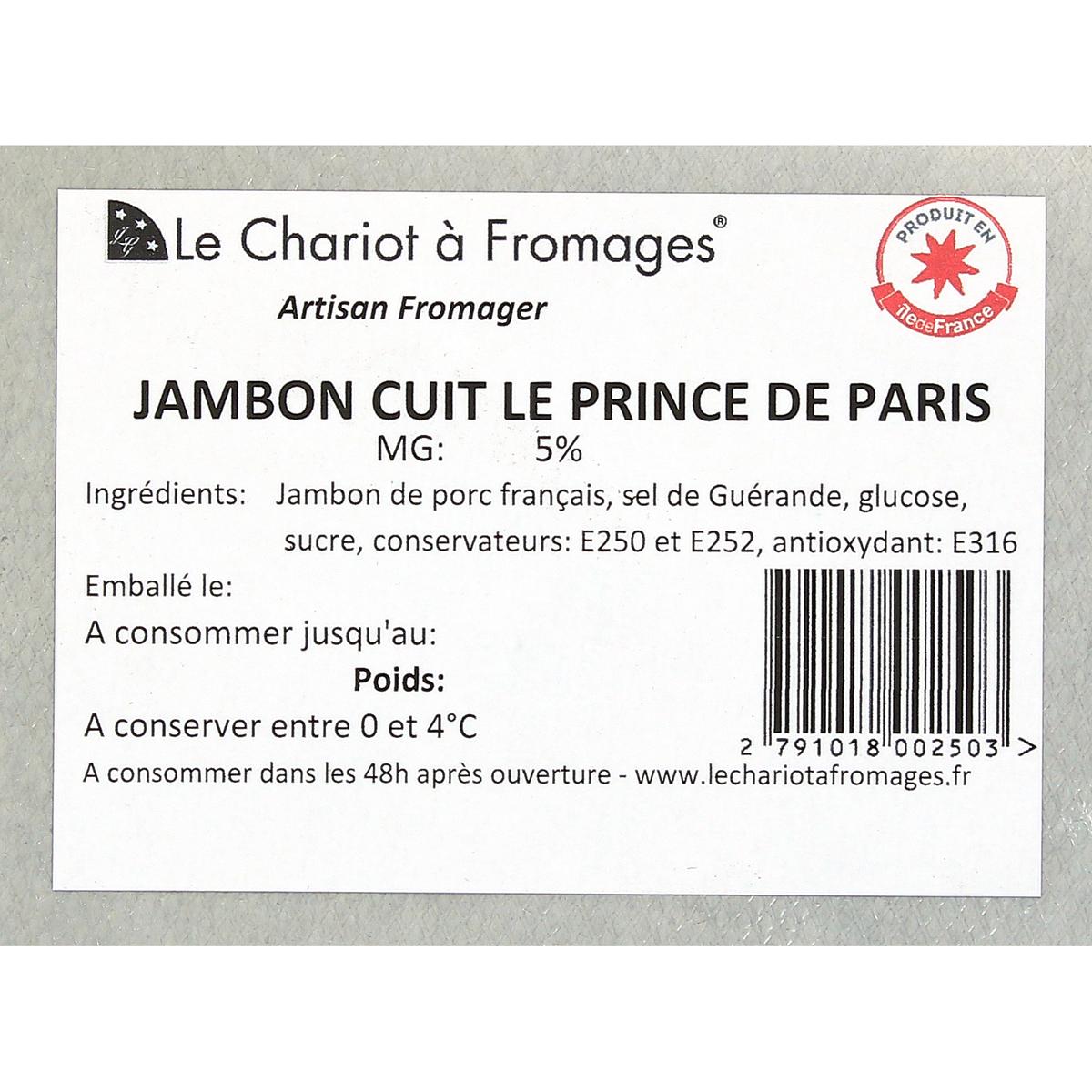2791018000000 - Le Prince de Paris - Jambon Blanc Cuit Artisanal Le Dernier Véritable de Paris