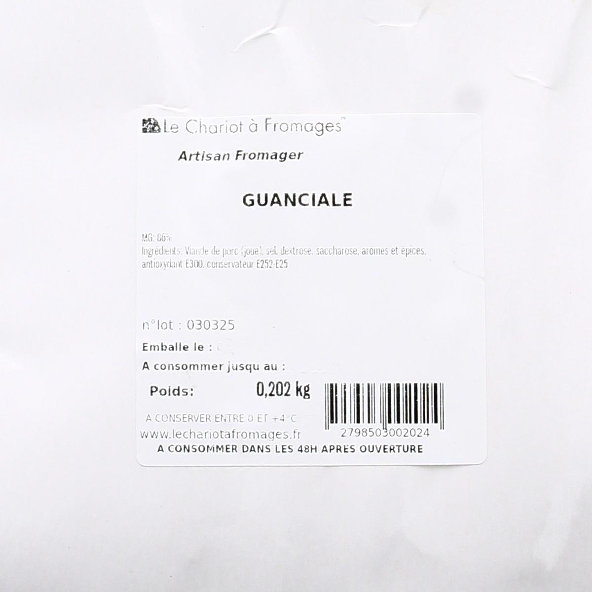2798503000000 - Le Chariot à fromages, Artisan Fromager - Guanciale Lard en Tranche