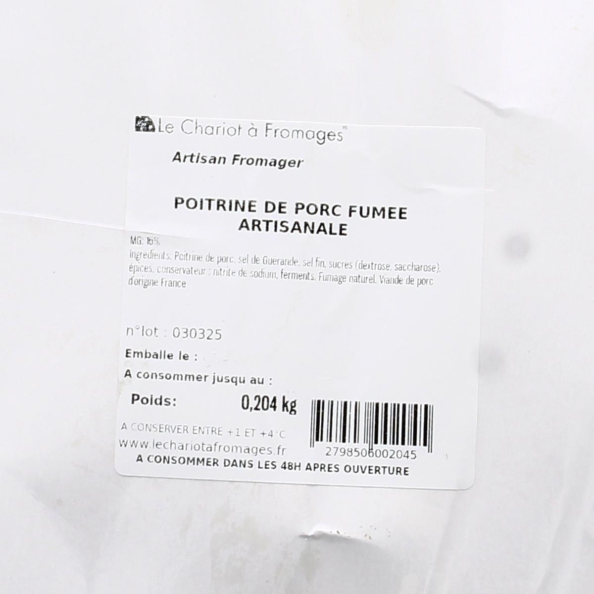 2798506000000 - Le Chariot à fromages, Artisan Fromager - Poitrine de Porc Fumée Artisanale