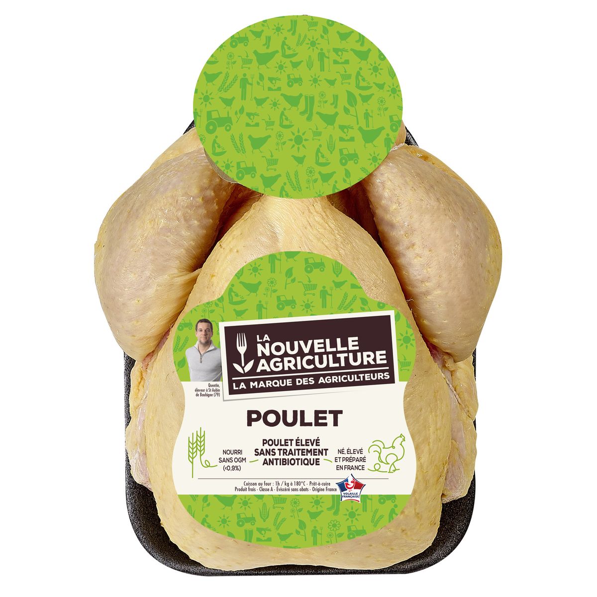 3435660748806 - La Nouvelle Agriculture - Poulet Jaune entier prêt à cuire Bleu Blanc Coeur