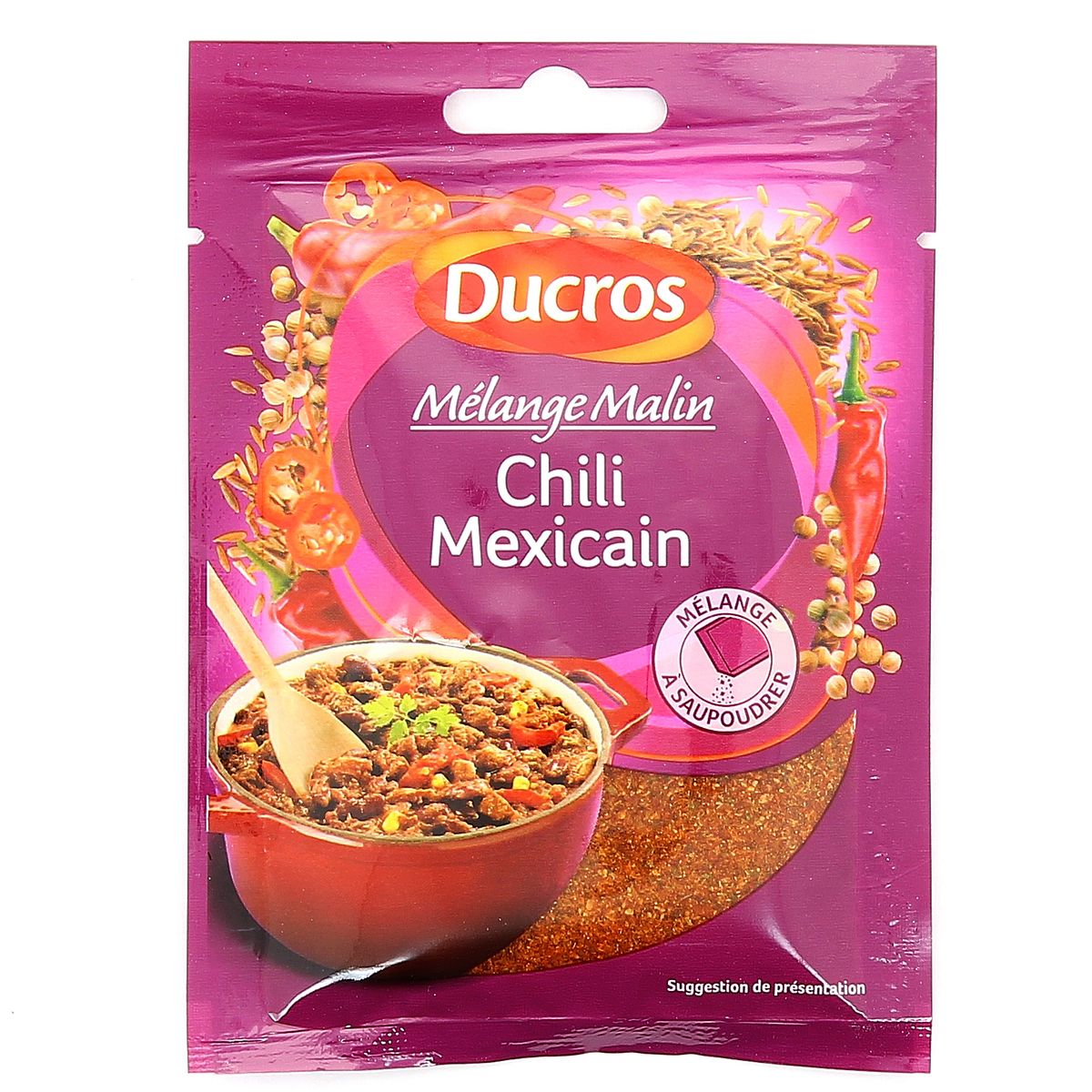 Livraison à domicile Ducros Mélange pour Chili Mexicain, 10g Livraison à domicile Ducros Mélange pour Chili Mexicain, 10g