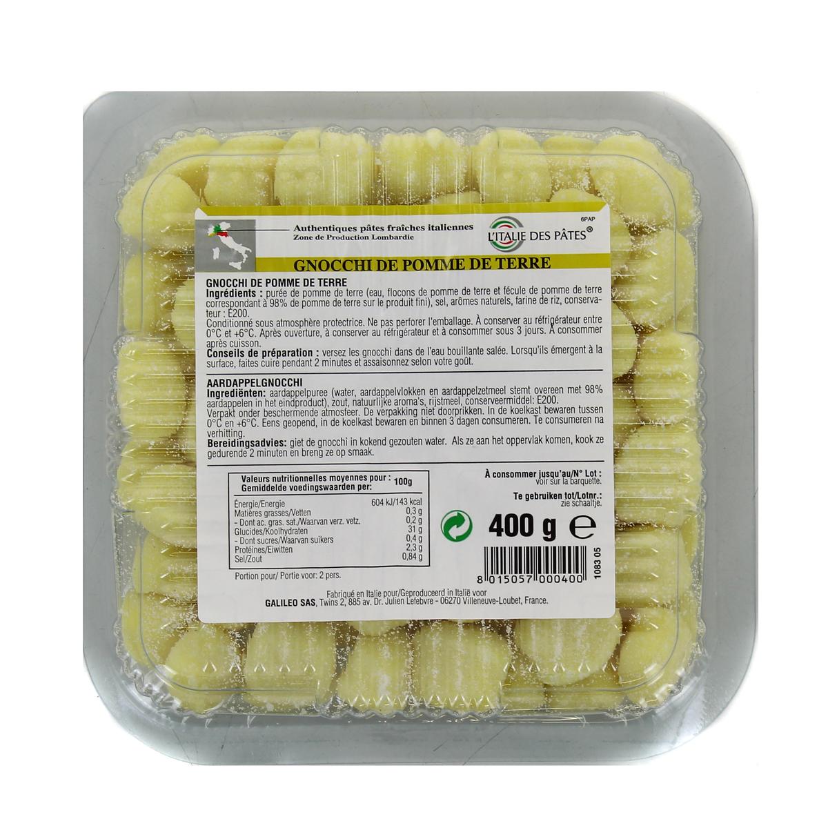 8015057000400 - Galileo - L'Italie des Pâtes - Gnocchi de Pomme de Terre