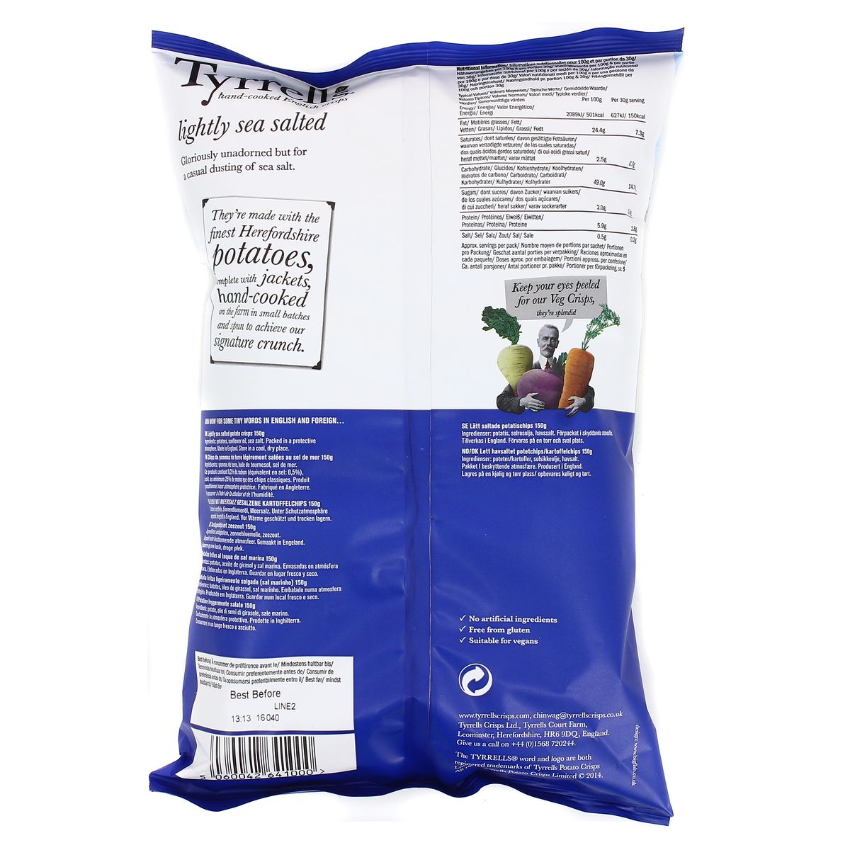 5060042641000 - Tyrrell's - Chips finement salées