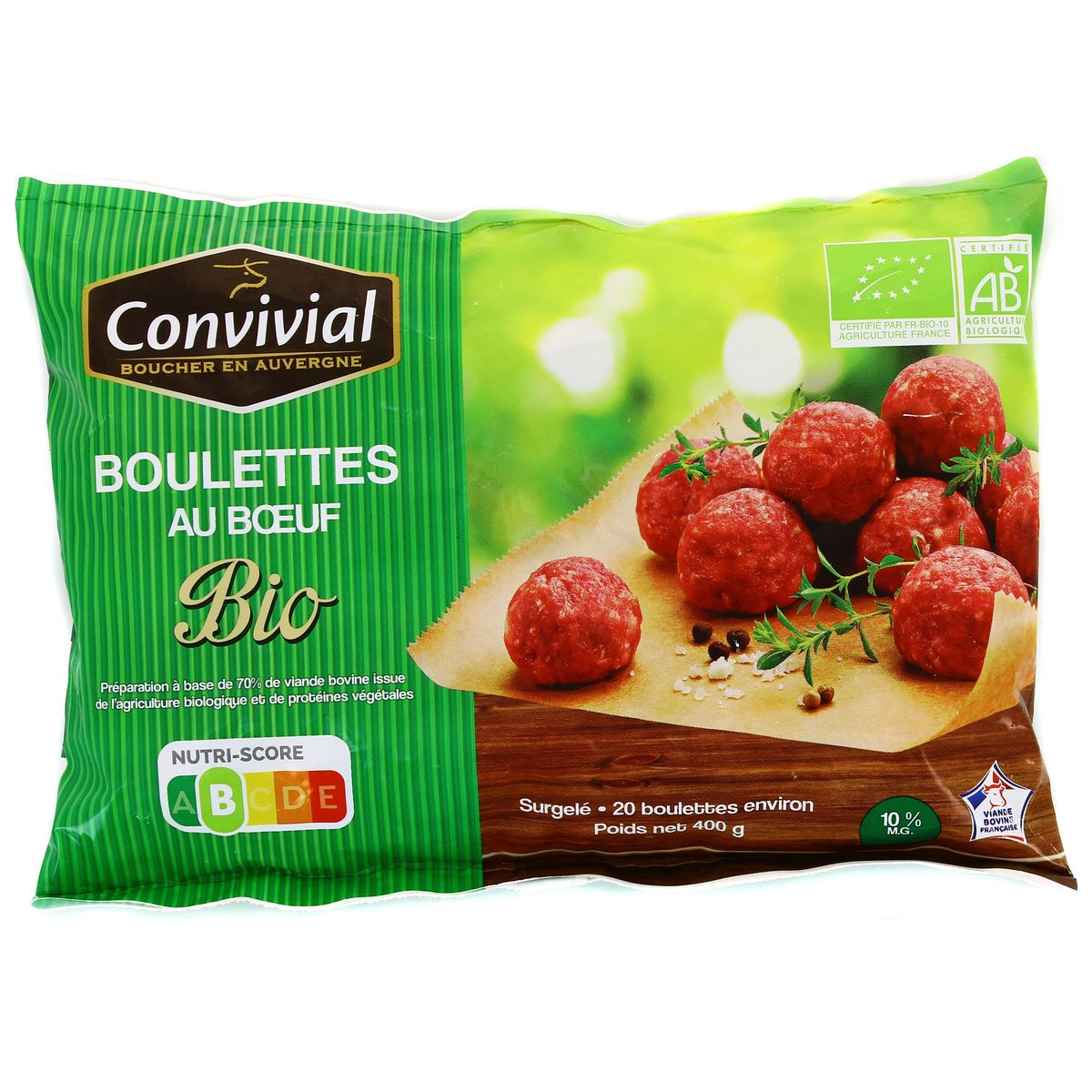 Achat Vente Convivial Boulettes Au Boeuf Bio 10 Mg Sachet De 400g