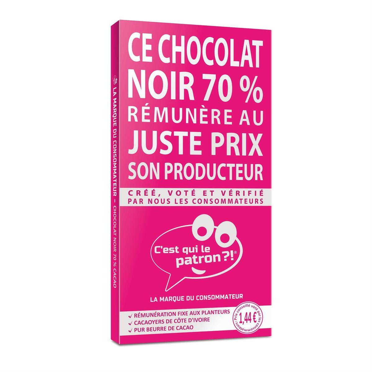 3173281563100 - C'est qui le Patron - Tablette de chocolat noir dégustation 70% de cacao