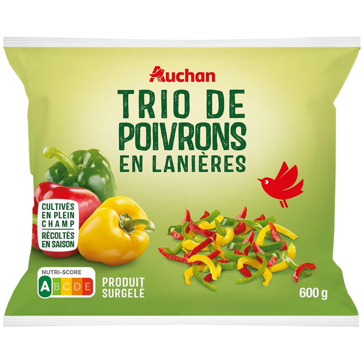 3596710483600 - Auchan - Trio de poivrons en lanières