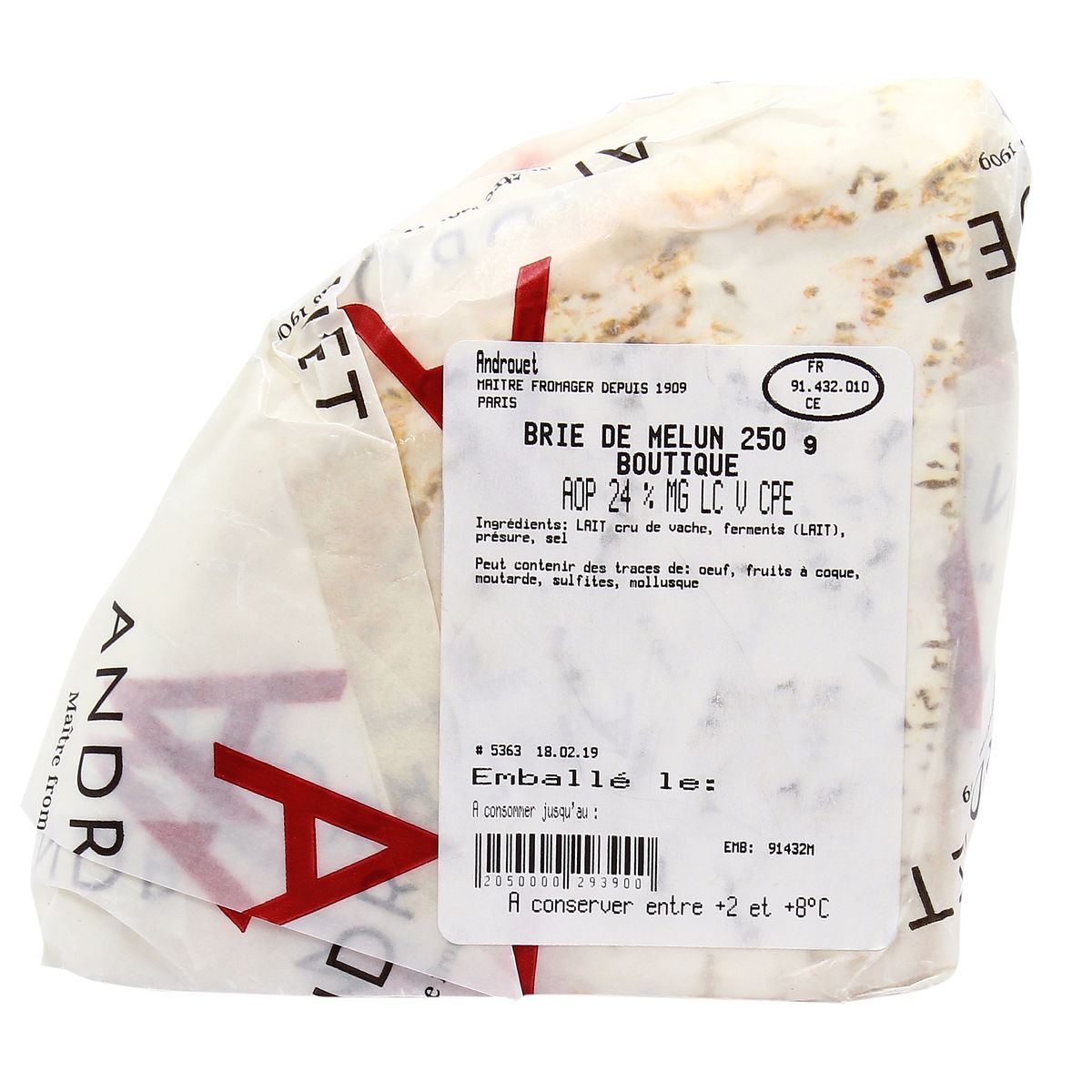 2050000293900 - Androuet, Maître Fromager - Brie de Melun AOP - Lait de vache cru