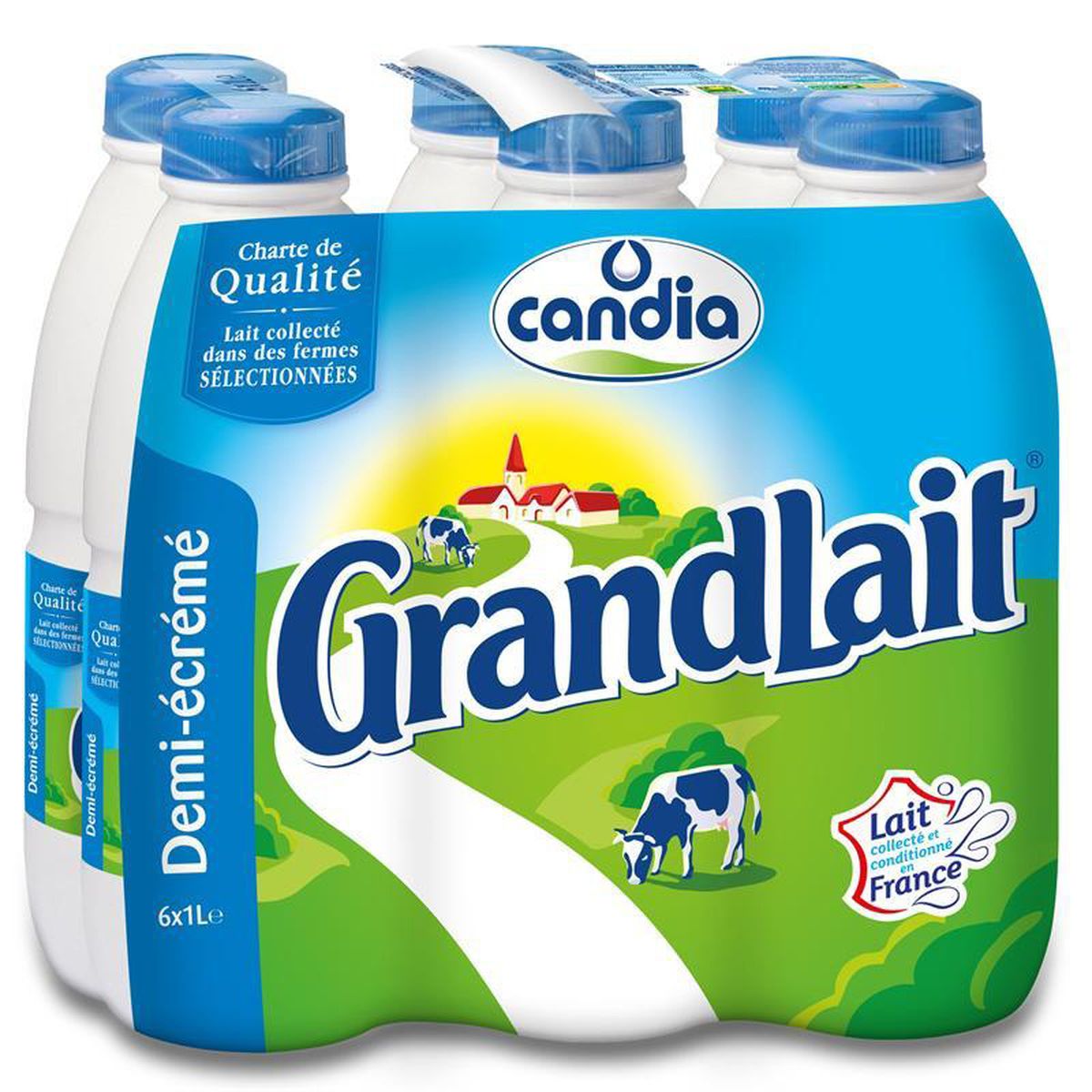 Livraison à domicile Candia Grand Lait Bio Demi-écrémé, 6x1L