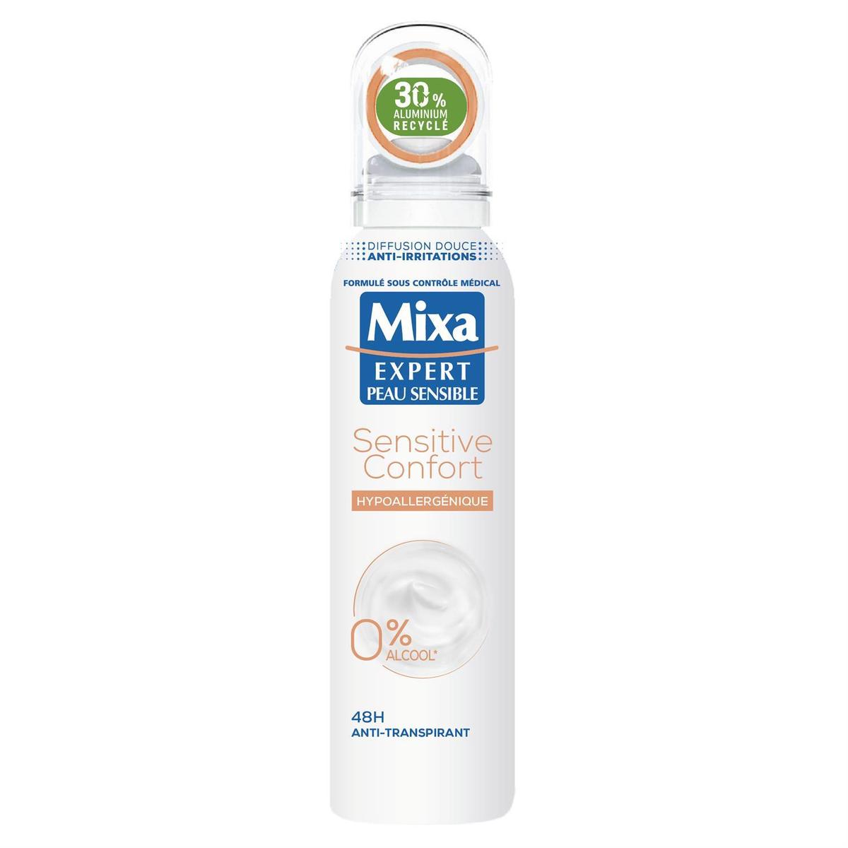 3600551154800 - Mixa - Déodorant Sensitive Confort Hypoallergénique 48H
