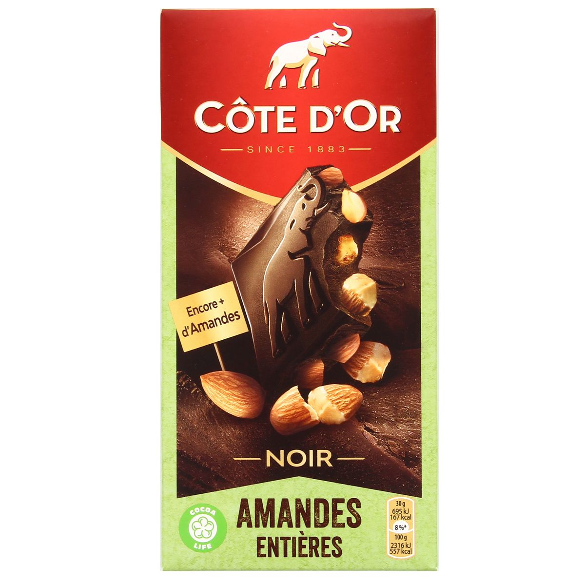 Fin chocolat Noir aux Amandes Entières Merci 100 g