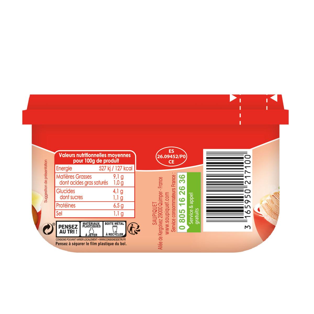 3165950217100 - Saupiquet - Les Saladières - Parisienne - Thon, Pommes de Terre, Carottes, Champignons - Salade Snacking
