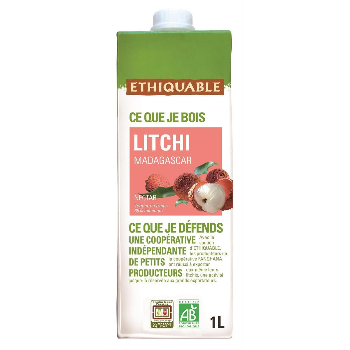 3760278867800 - Ethiquable - Commerce Equitable - Nectar de Litchi Bio de Madagascar
