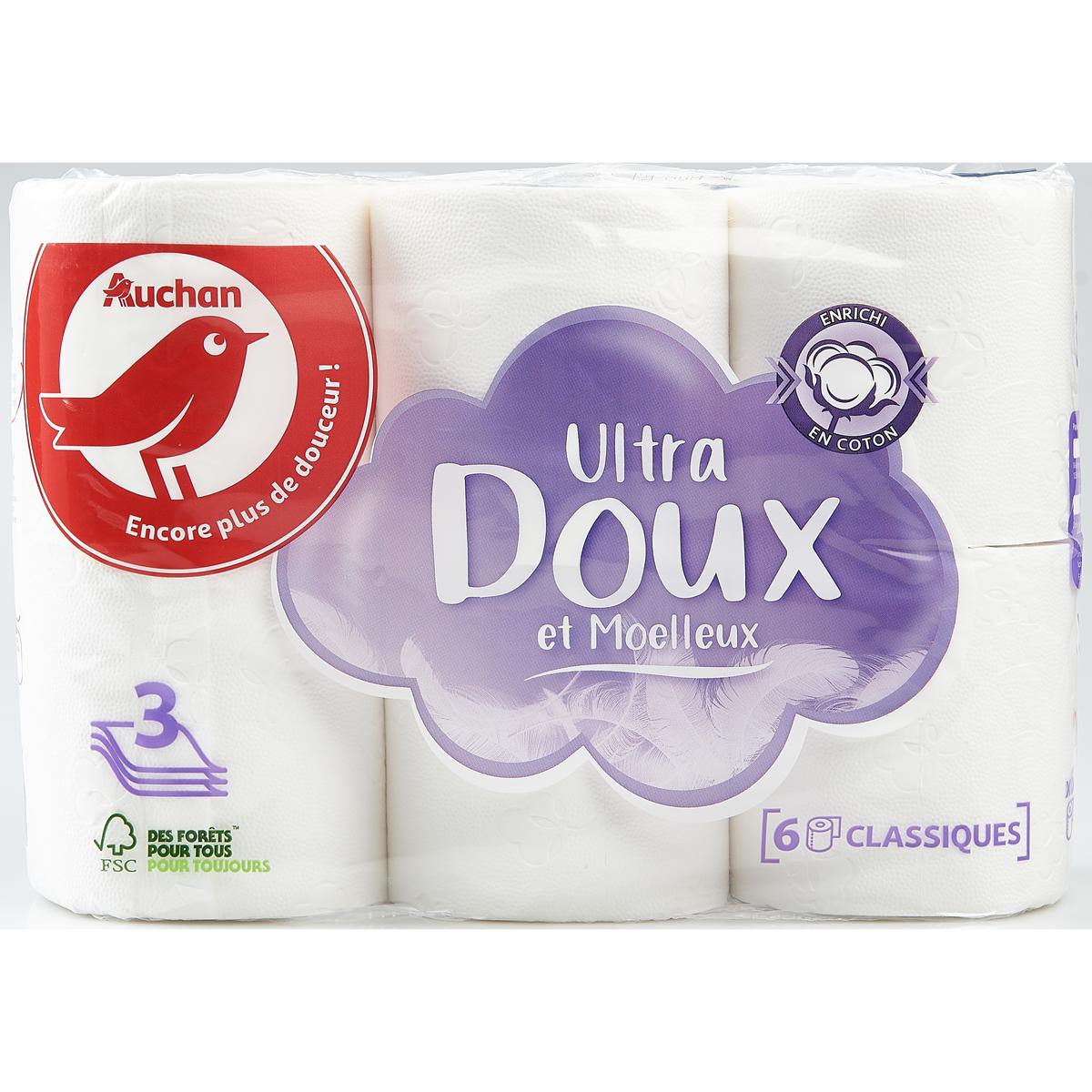 3596710478200 - Auchan - Papier Toilette blanc ultra doux et moelleux 3 épaisseurs