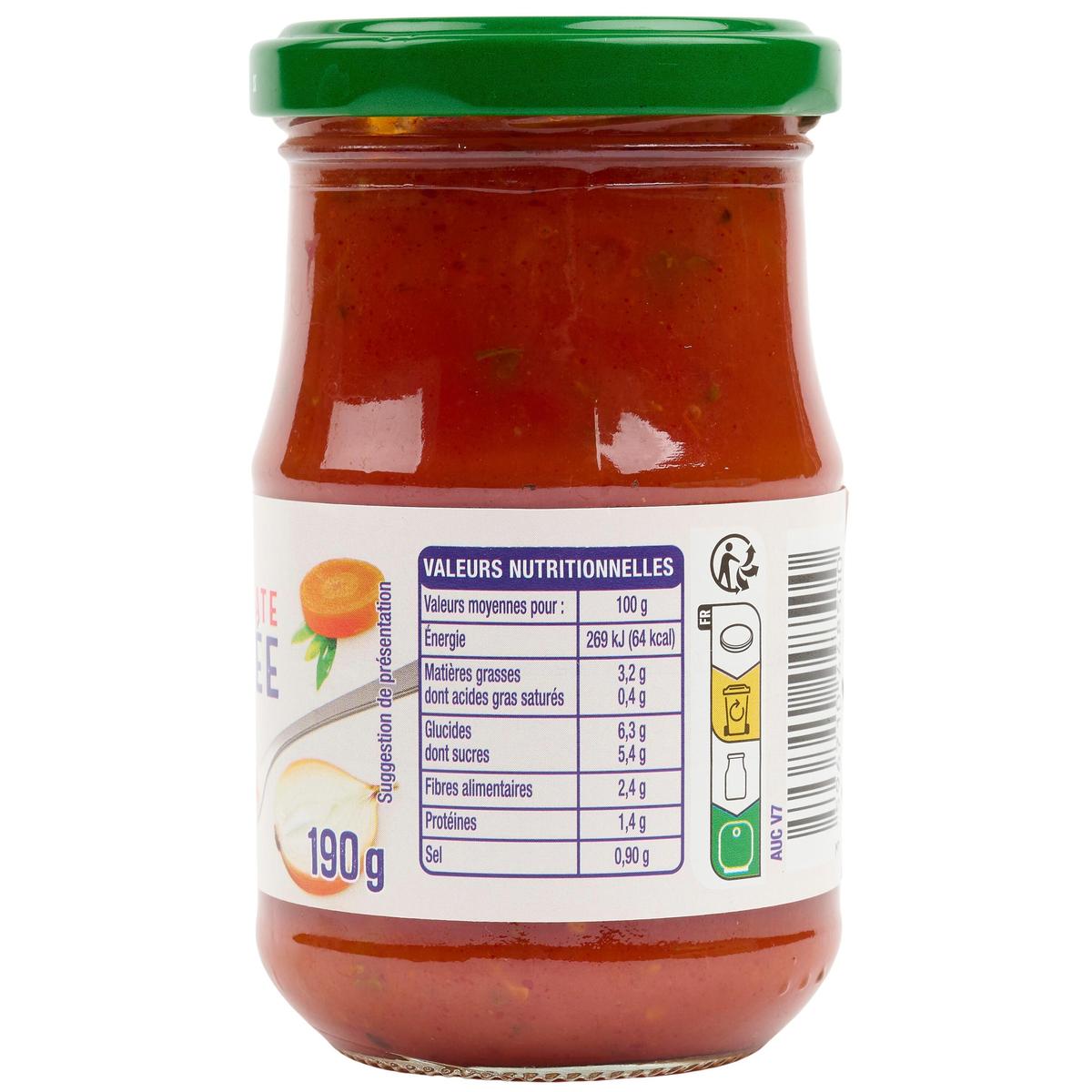 3596710448500 - Auchan - Sauce tomate cuisinée origine France en bocal