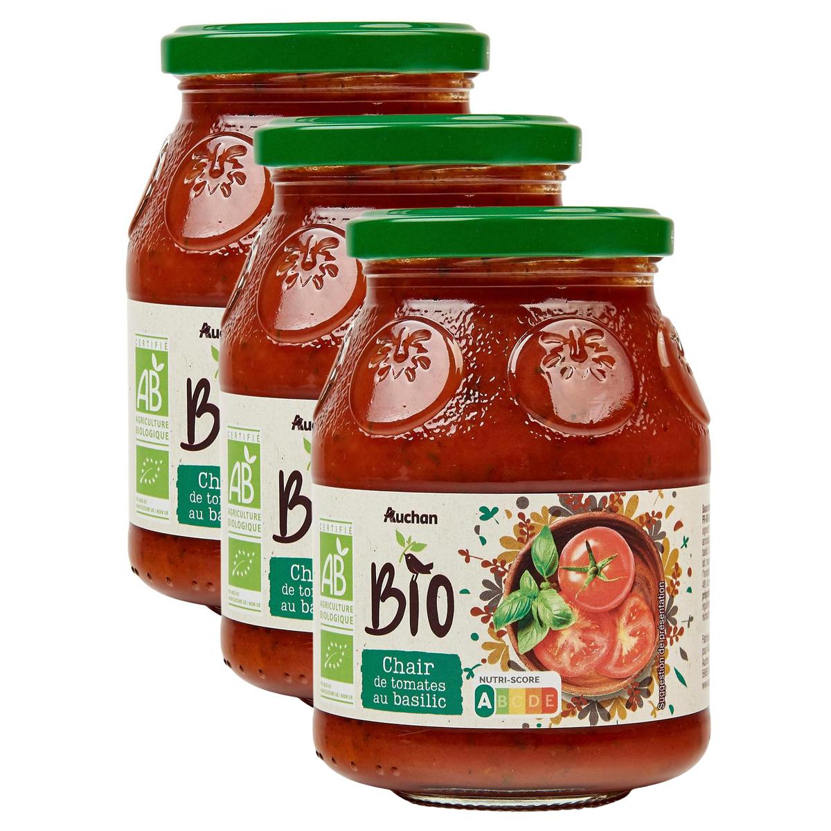 2050000408700 - Auchan BIO - Chair de tomates au basilic Bio en bocal