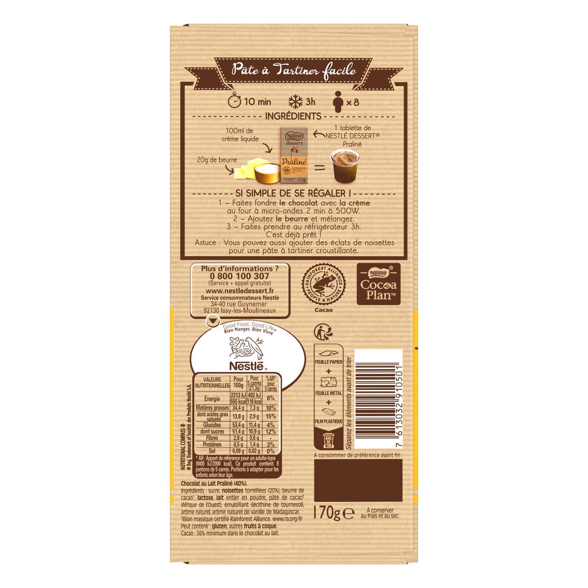 7613032910501 - Nestlé Dessert - Chocolat pâtissier praliné