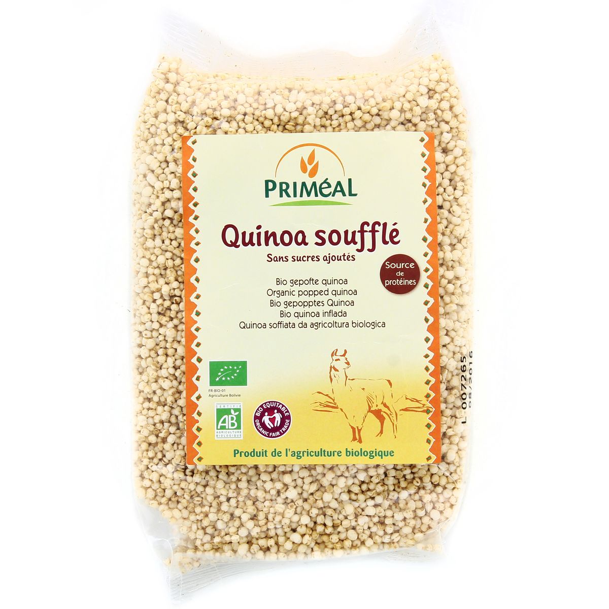 Priméal Quinoa soufflé bio sans sucres ajoutés, 100g houra.fr